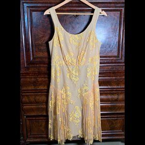 Vera Wang Lavender Label | Gold/yellow Floral Lace Shimmer princess Dress